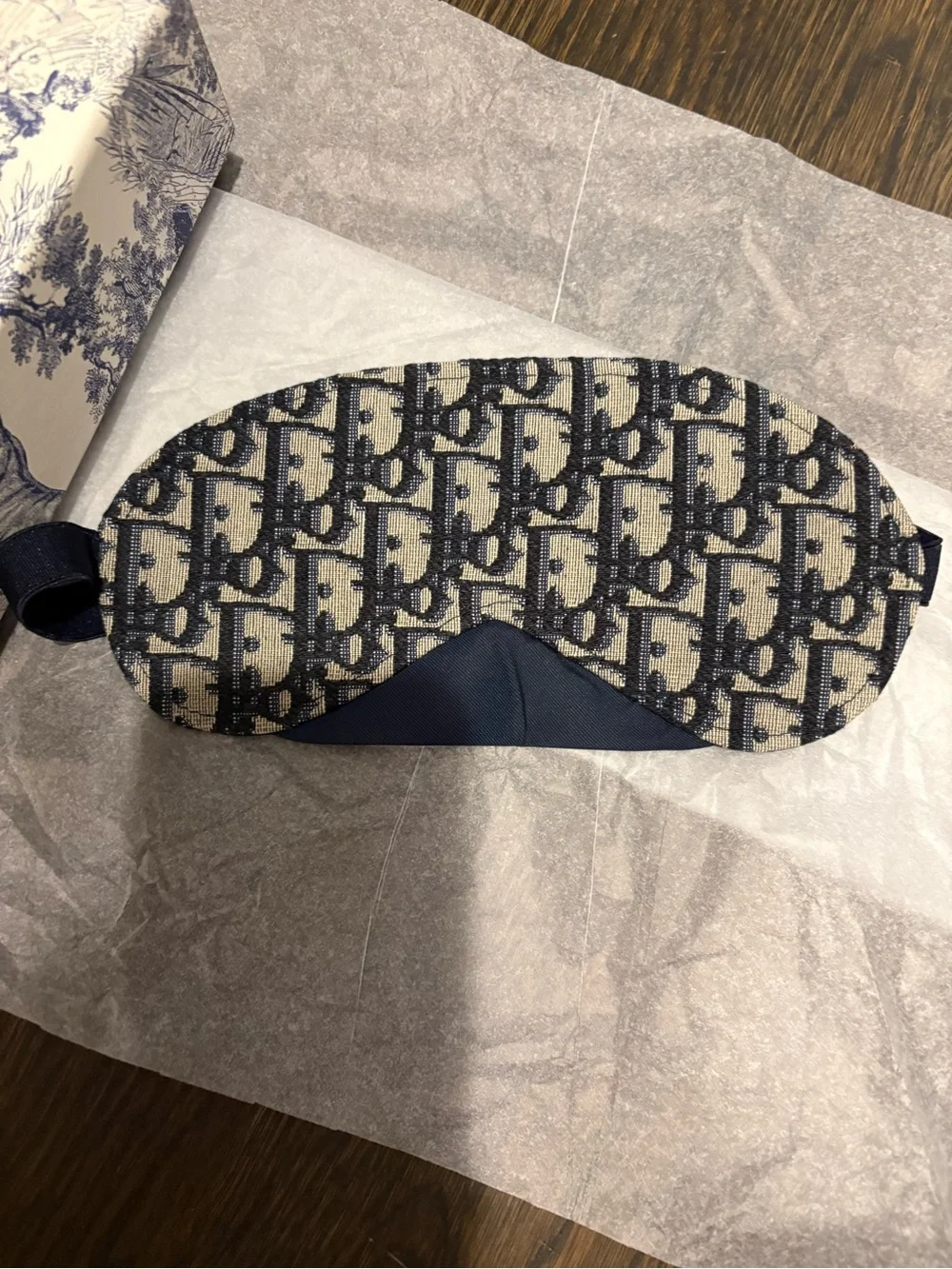 Dior Homme oblique Men’s or women’s Navy & Beige Monogram just the Sleep Mask